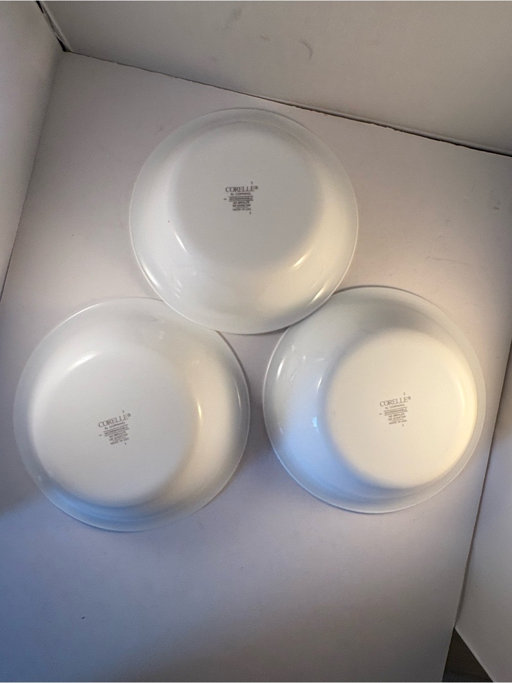 Lot of 3 Corelle Blue Sponge Hearts Cereal Soup Bowls 7.25" Spry Blue Replace - Picture 3 of 4